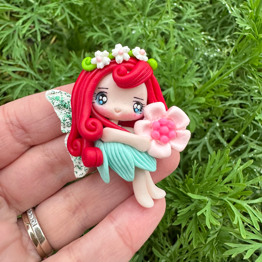 Custom Floral Fairy Clay Bow