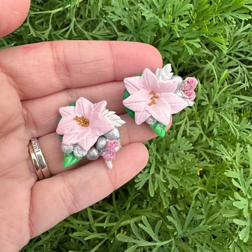 Custom Floral Clay Bow Piggys