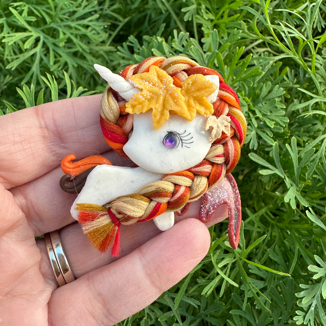 Custom Autumn Unicorn Clay Bow