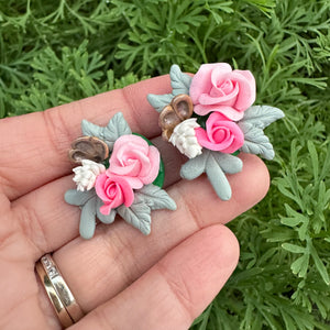 Custom Floral Clay Bow Piggys