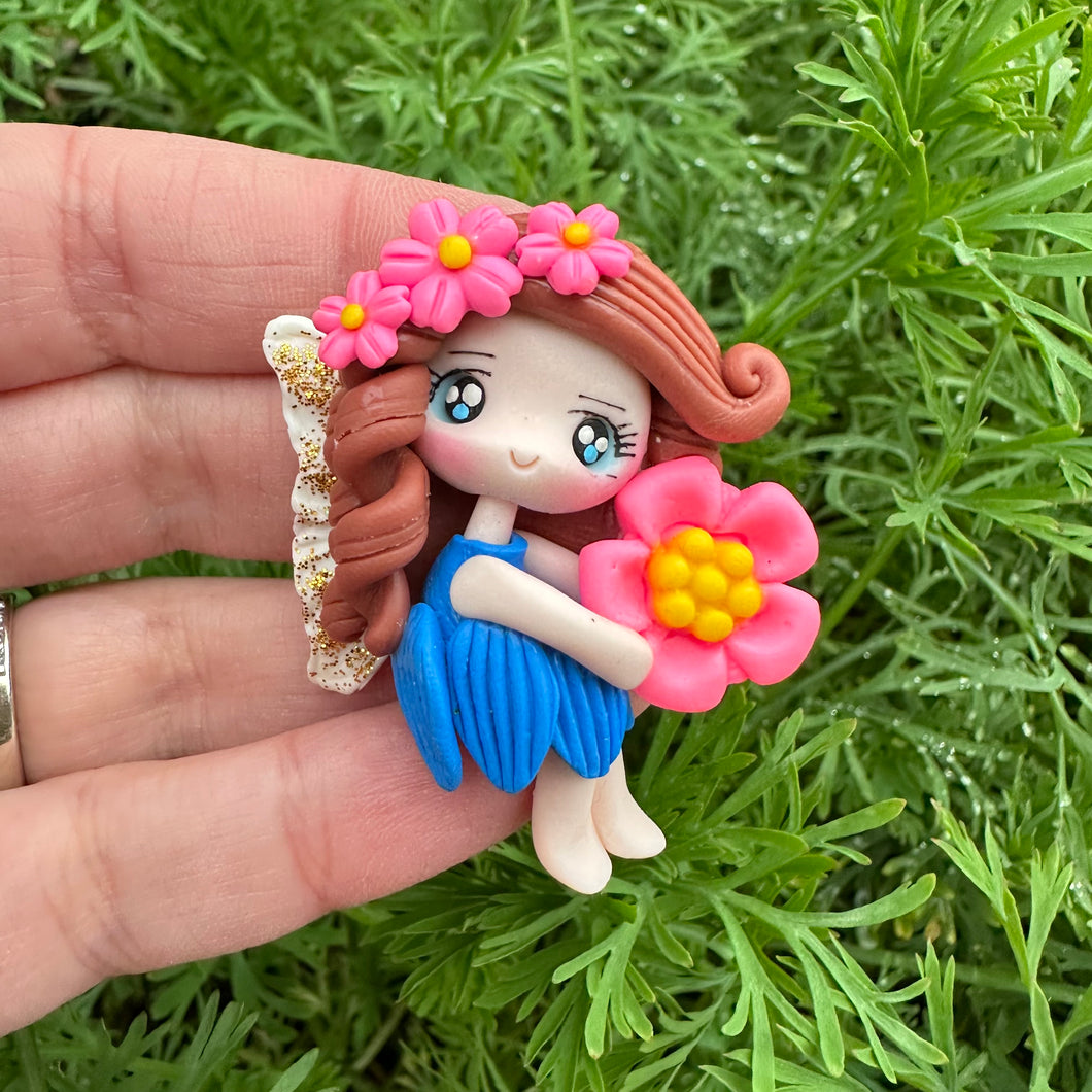 Custom Floral Fairy Clay Bow