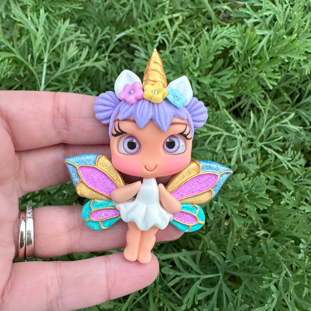 Custom Butterfly Girl Clay Bow