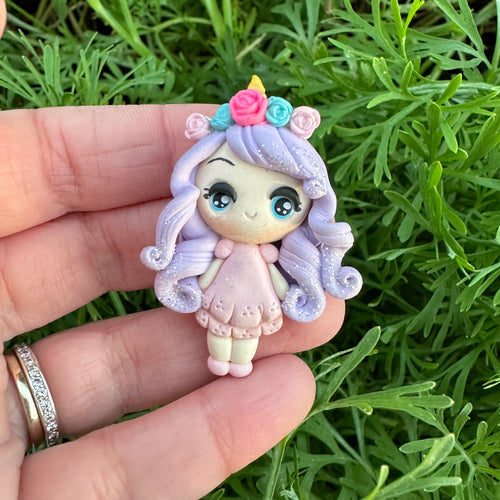 Custom Unicorn Girl Clay Bow