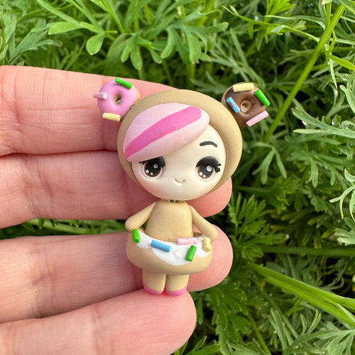 Custom Donut Girl Clay Bow