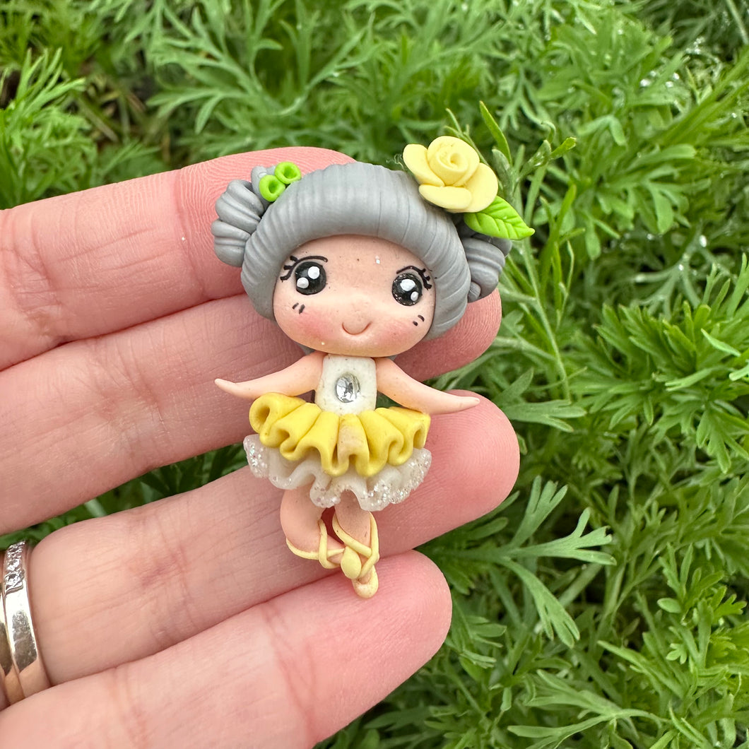 Custom Floral Ballerina Clay Bow