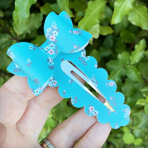 Jade Floral Large Snap Clip