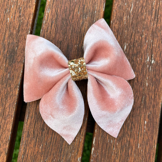 BLUSH Crushed Velvet Sailor Bow