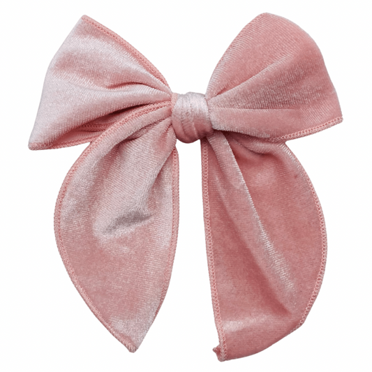 Velvet Bow (Blush Pink)