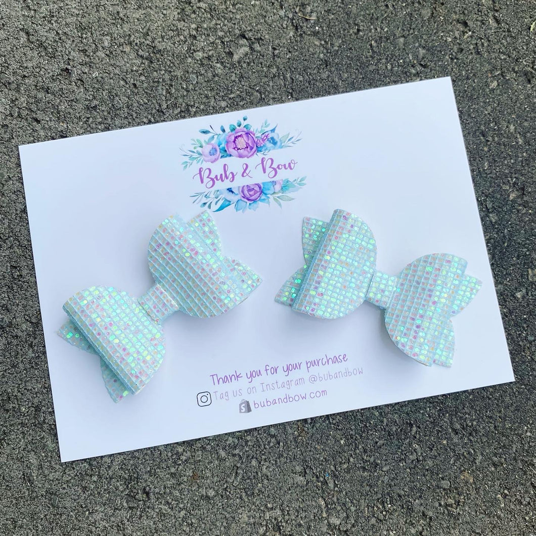 Pastel Glitz Mini Beauty Piggy Clips (Blue)