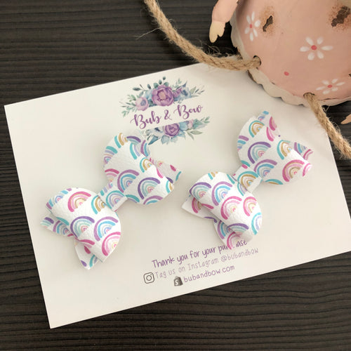 Pastel Rainbows Mini Beauty Bow