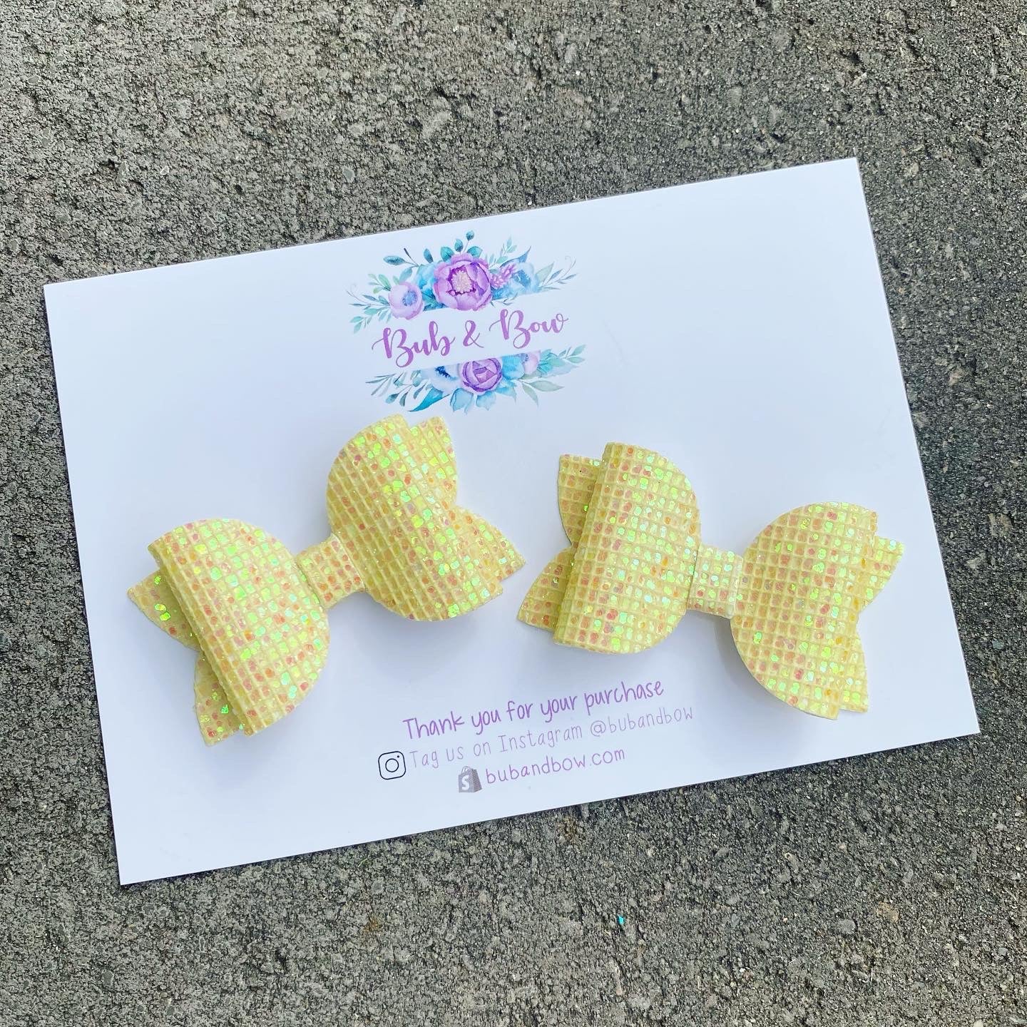 Pastel Glitz Mini Beauty Piggy Clips (Yellow)