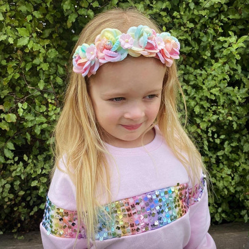 Pastel Rainbow Mulberry Flower Crown