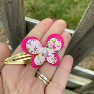 Fabric Butterfly Snap Clip