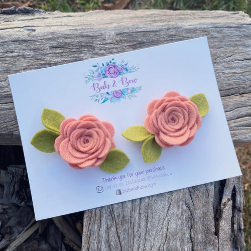 Mini Felt Bloom Piggys (Light Coral)