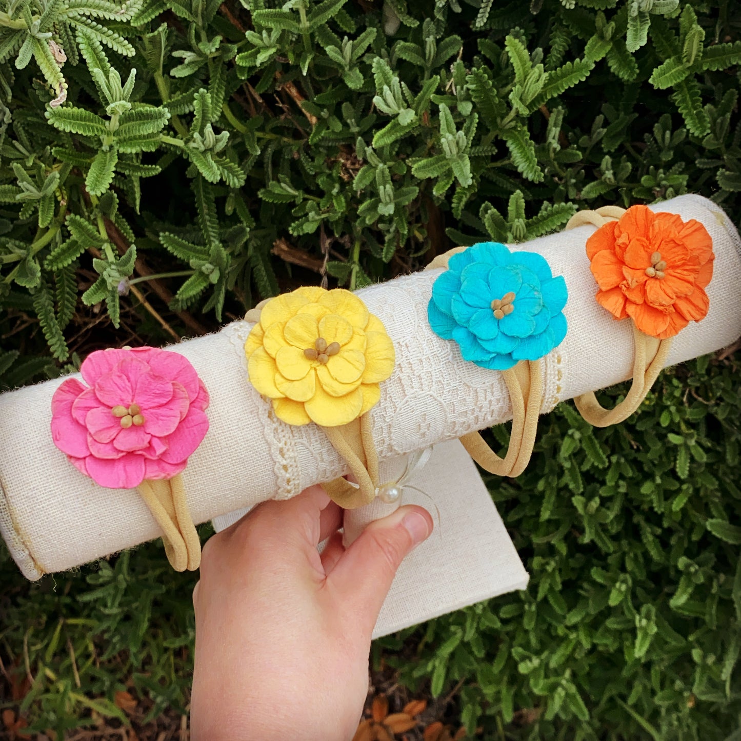 Mulberry Flower Headbands (Rounded)