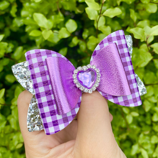 Purple Heart Embellished Imogen Bow