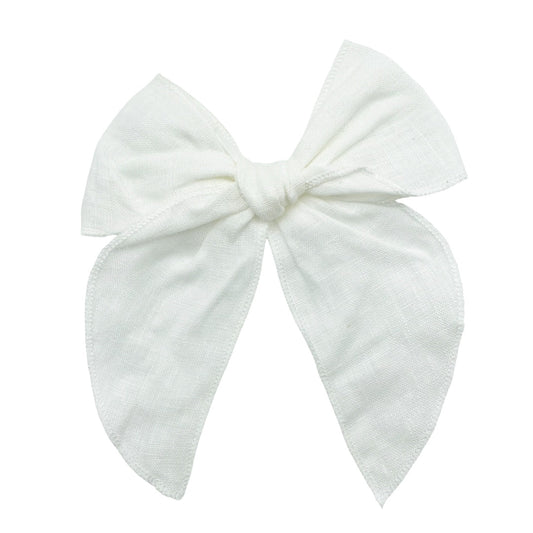 White Linen Bow