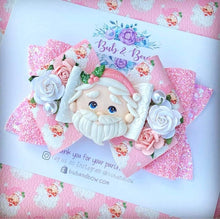 Load image into Gallery viewer, Pink Classic Santa Clay bow