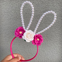 Load image into Gallery viewer, Mulberry Flower Bunny Headband