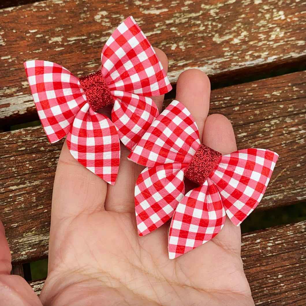 Red Gingham Mini Sailor Bows