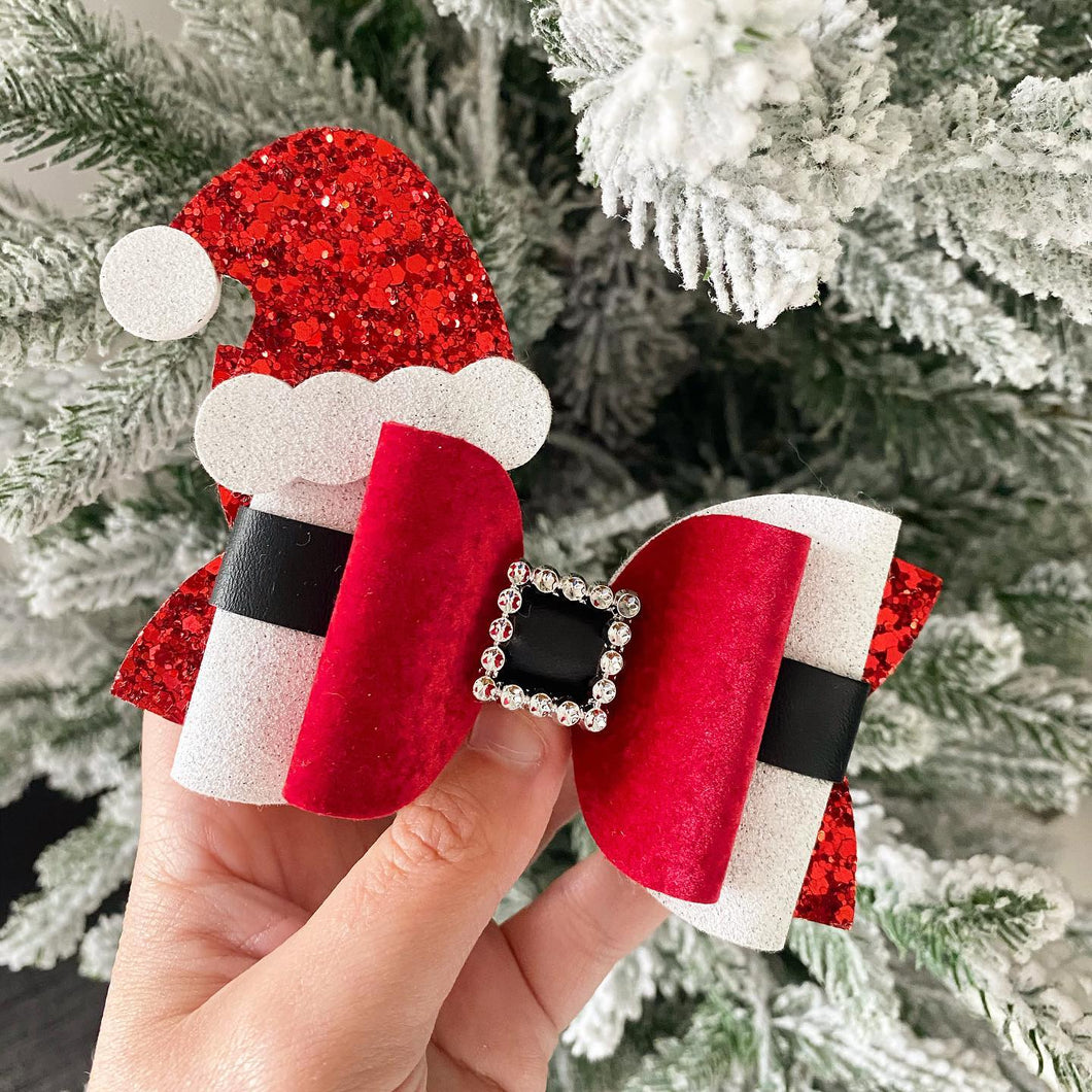 Red Santa's Belt Bow (12cm)