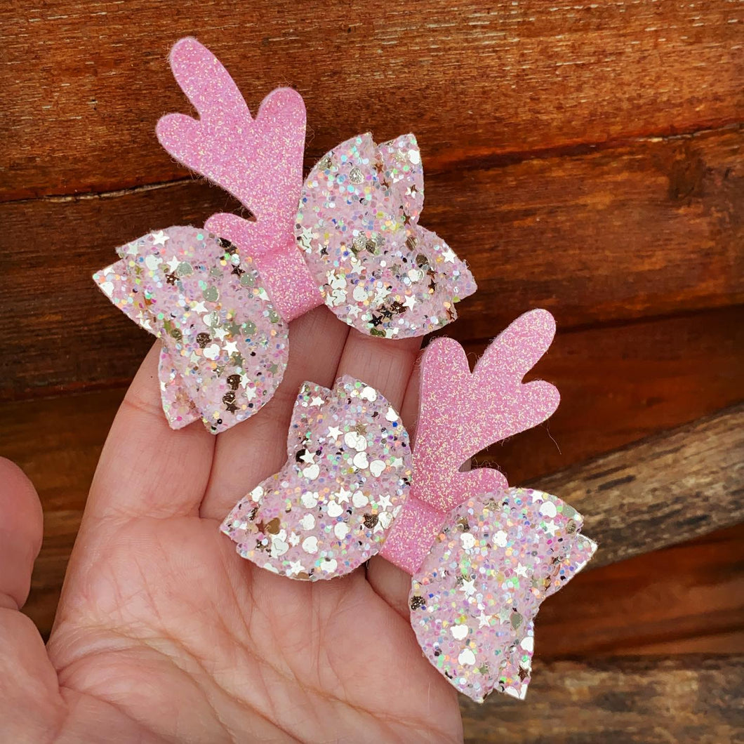 Reindeer Piggy Clips (Pink)