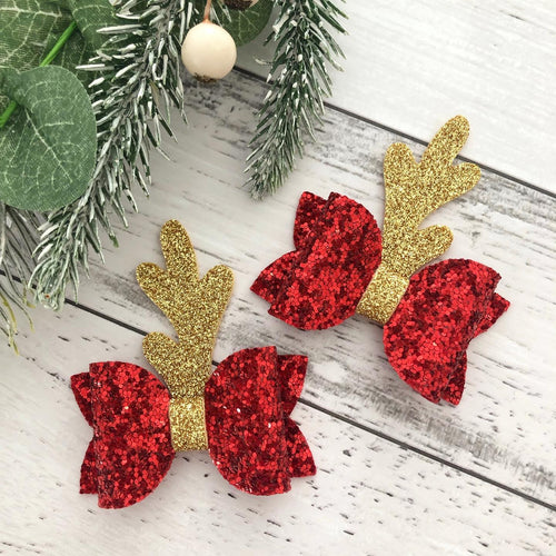 Reindeer Piggy Clips (Red & Gold)