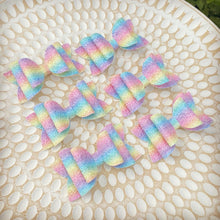 Load image into Gallery viewer, Pastel Ombre Rainbow Glitter Imogen bow