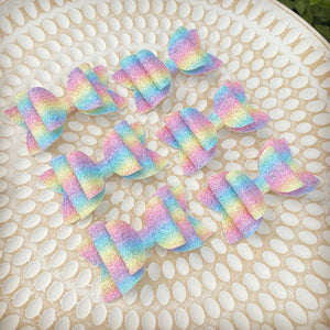 Pastel Ombre Rainbow Glitter Imogen bow