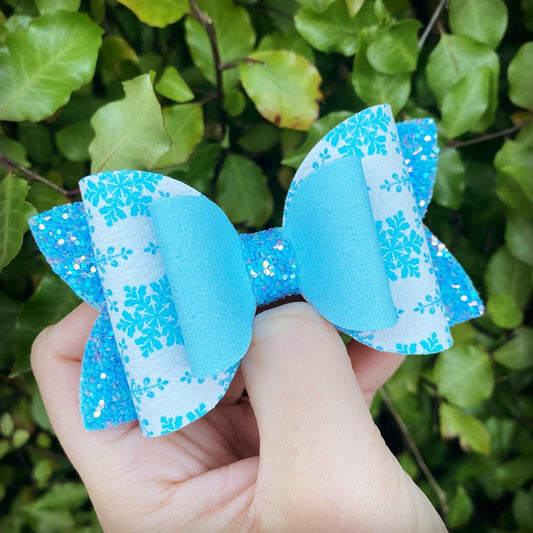 Aqua Snowflake Imogen bow