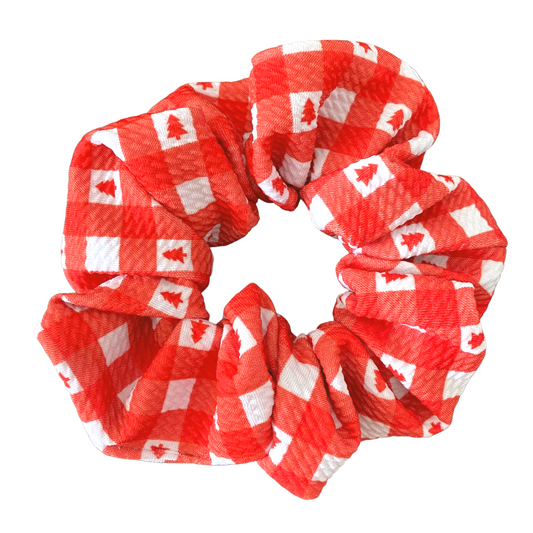 Christmas Gingham (Red) Liverpool Scrunchie