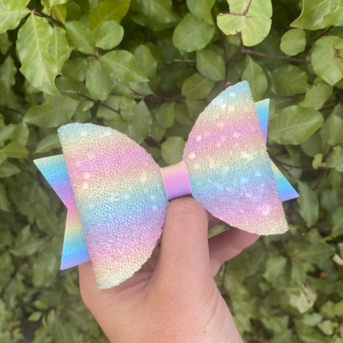 Pastel Pearl Rainbow Large Dolly Bow