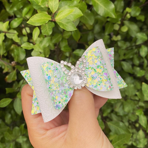 Green Rhinestone Bunny bow