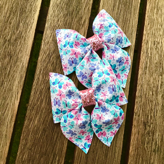 Pretty Butterflies Large Sailor Bow