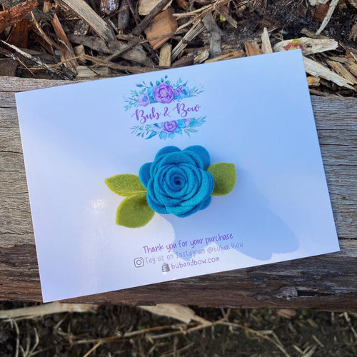 Mini Felt Bloom (Teal)