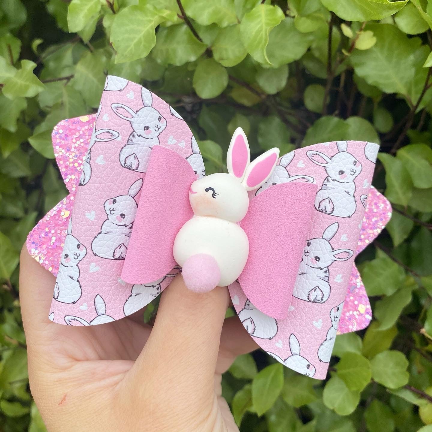 Miss Cotton Tail Clay Bow