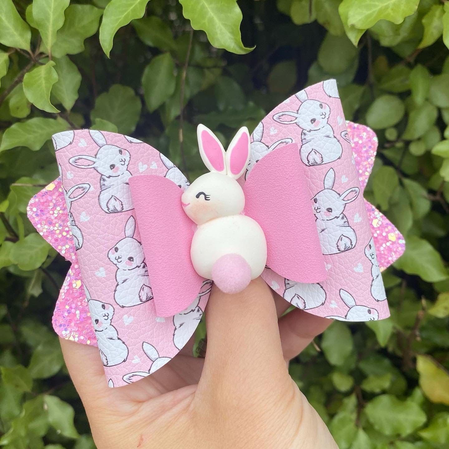 Miss Cotton Tail Clay Bow