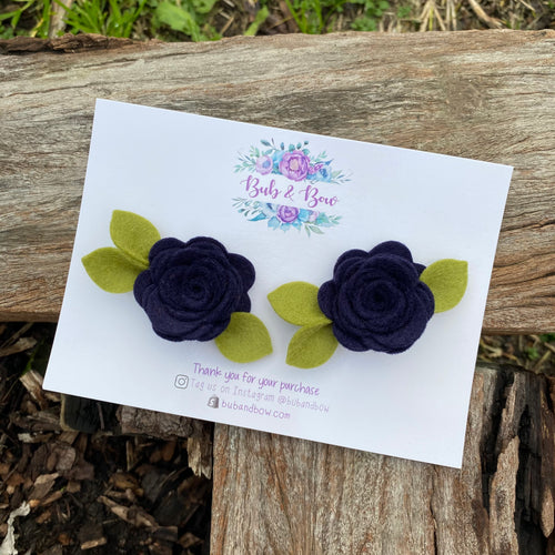 Mini Felt Bloom Piggys (Navy)