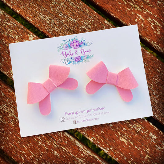 Bubblegum Pink 'Milla' Suede Piggy Bows