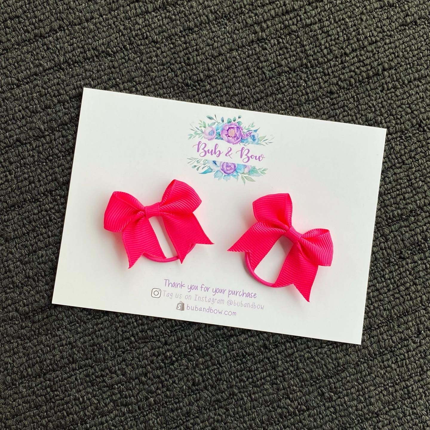 Ribbon Piggy Bows on Hair Ties