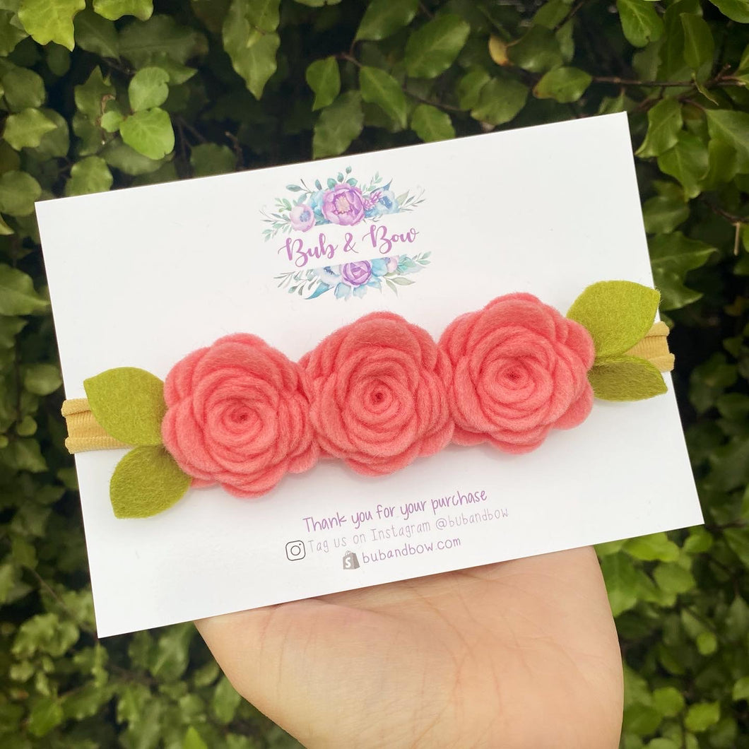 Felt Bloom Trio (Strawberry Pink)