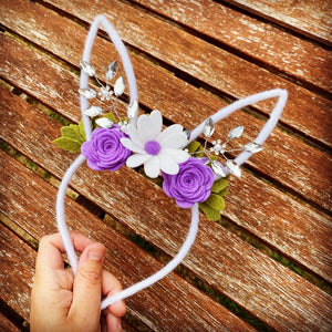 Lavender Felt Bunny Headband