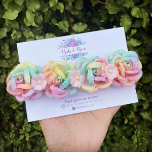 Pastel Rainbow Mulberry Flower Crown