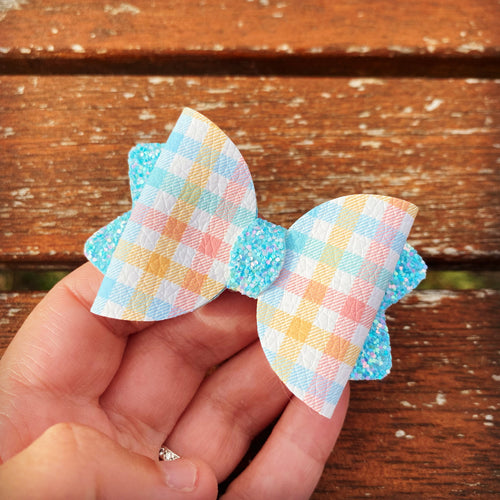 Blue Plaid Mini Kiarah bow