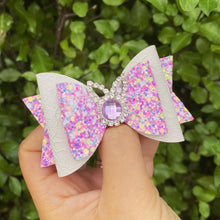 Load image into Gallery viewer, Purple Rhinestone Bunny bow