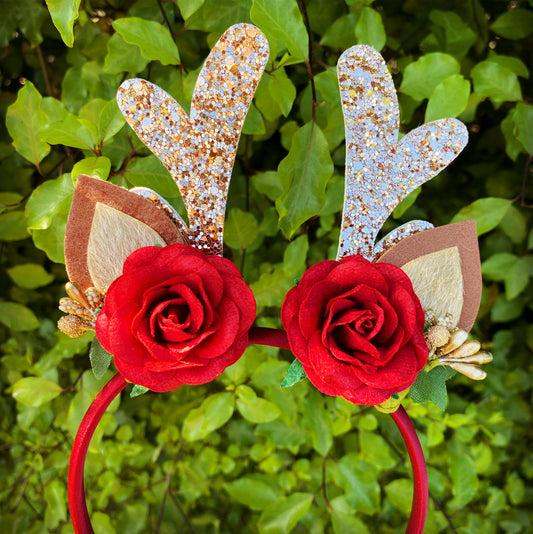 Reindeer Satin Headband