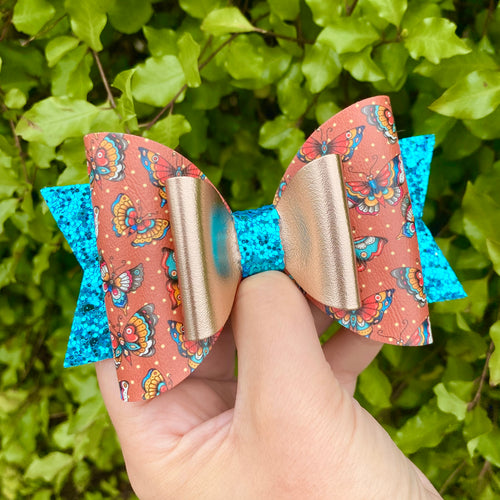 Boho Butterflies Large Dolly Bow