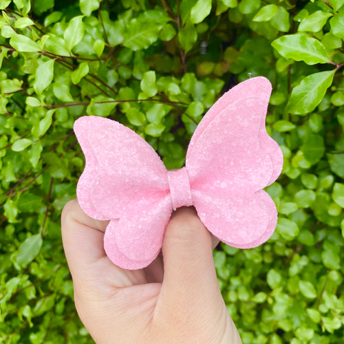 Pink Sugar Pinched Butterfly Bow