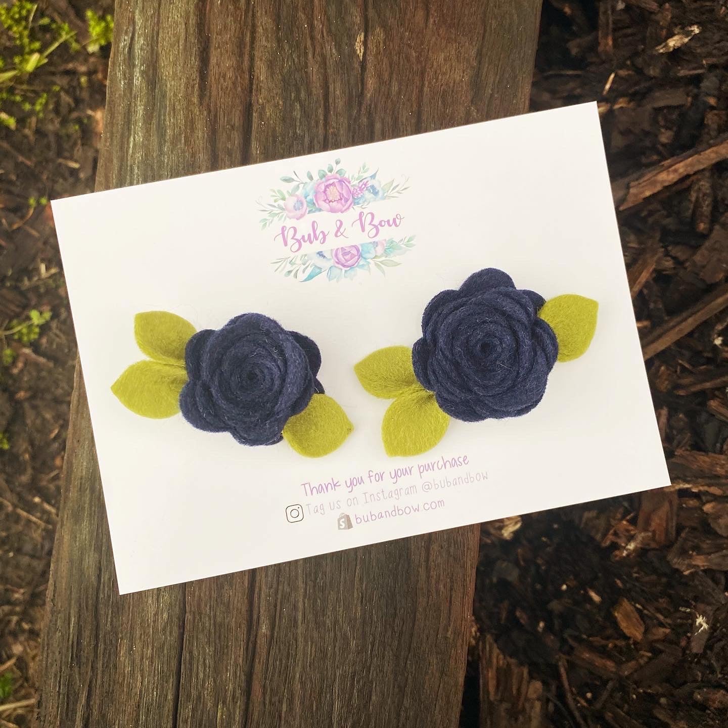 Mini Felt Bloom Piggys (Heathered Navy)