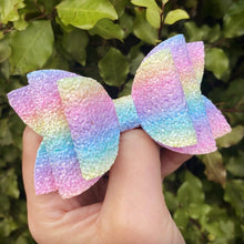 Load image into Gallery viewer, Pastel Ombre Rainbow Glitter Imogen bow